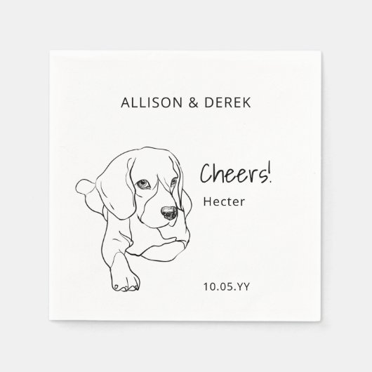 Minimaler Beagle Cheers Heart Dog Wedding Serviette (Vorderseite)