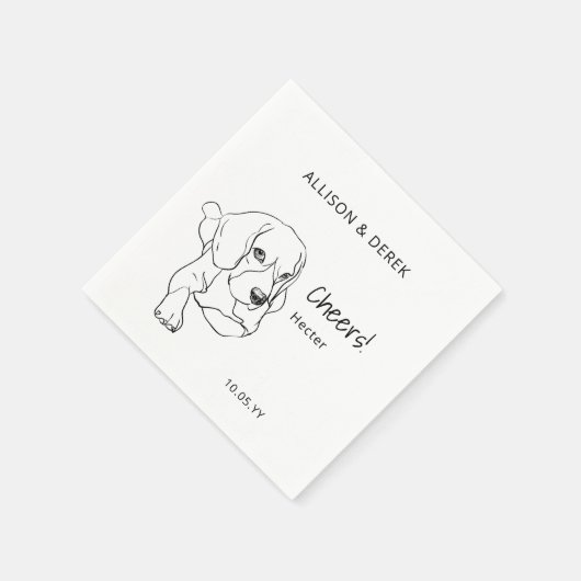 Minimaler Beagle Cheers Heart Dog Wedding Serviette (Ecke)
