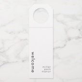 Minimaler Begrüßungstablett Flaschenanhänger (Vorderseite)