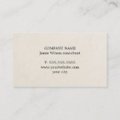 Minimaler Beige Black Stripe Berater Visitenkarte (Rückseite)