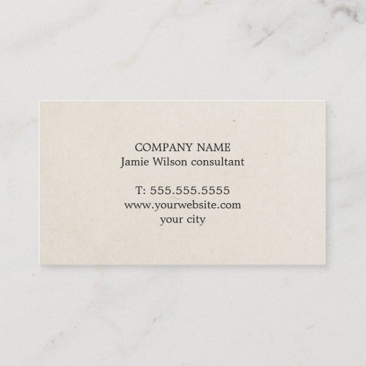 Minimaler Beige Deep Red Stripe Berater Visitenkarte (Rückseite)