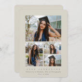 Minimaler Beige Rahmen 4 Foto Abschluss Ankündigung (Vorne/Hinten)