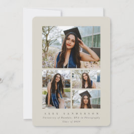Minimaler Beige Rahmen 4 Foto Abschluss Ankündigung