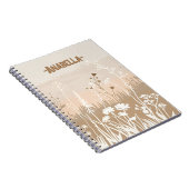 Minimaler, beige, weicher Herbstblumengarten Notizblock (Rechte Seite)