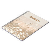 Minimaler, beige, weicher Herbstblumengarten Notizblock (Linke Seite)