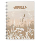 Minimaler, beige, weicher Herbstblumengarten Notizblock (Vorderseite)