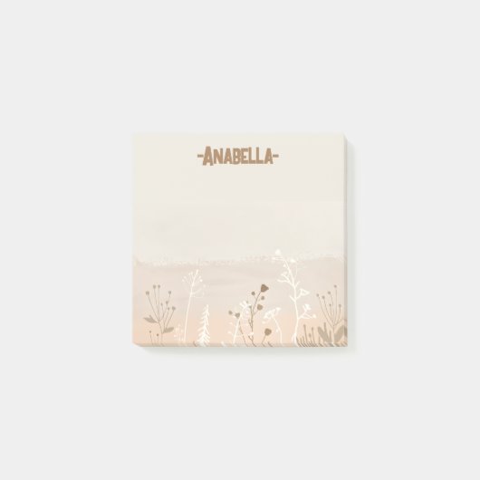 Minimaler beige weicher Herbsternengarten Post-it Klebezettel (Vorderseite)