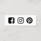 Minimaler benutzerdefinierter Facebook-Instagramm- Mini Visitenkarte (Vorderseite)