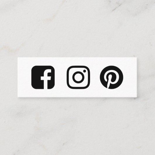 Minimaler benutzerdefinierter Facebook-Instagramm- Mini Visitenkarte (Vorderseite)