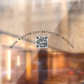 Minimaler benutzerdefinierter Text QR Code Busines Fensteraufkleber (Blatt 2)