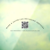 Minimaler benutzerdefinierter Text QR Code Busines Fensteraufkleber (Blatt 3)