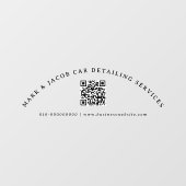 Minimaler benutzerdefinierter Text QR Code Busines Fensteraufkleber (Blatt)