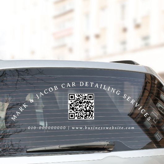 Minimaler benutzerdefinierter Text QR Code Busines Fensteraufkleber