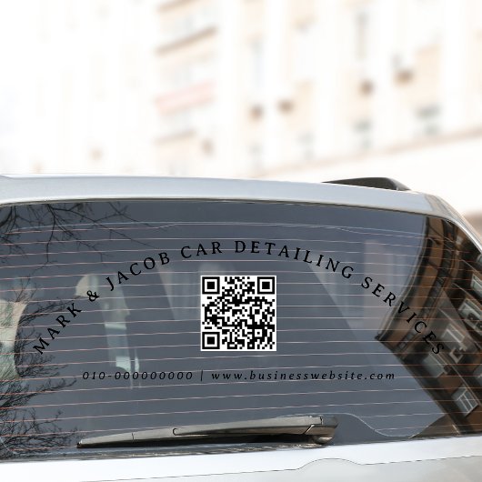 Minimaler benutzerdefinierter Text QR Code Busines Fensteraufkleber