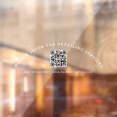Minimaler benutzerdefinierter Text QR Code Busines Fensteraufkleber (Blatt 2)