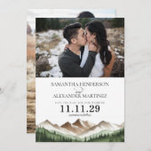 Minimaler Berg Save The Date (Vorne/Hinten)