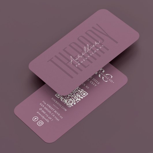 Minimaler Beruflicher Dusty Mauve Pink Therapist Visitenkarte