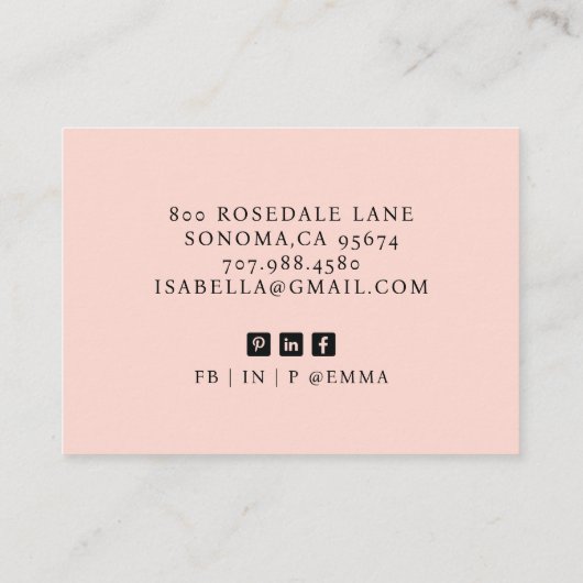 Minimaler Beruflicher Foto Visitenkarte (Rückseite)