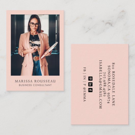 Minimaler Beruflicher Foto Visitenkarte (Vorne/Hinten)