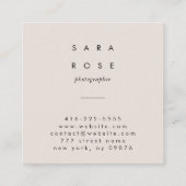 Minimaler beruflicher Fotograf Telefonnummerkarte (Rückseite)