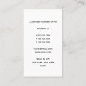 Minimaler Beruflicher Monogramm DJ Visitenkarte (Rückseite)