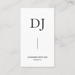 Minimaler Beruflicher Monogramm DJ Visitenkarte