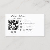 Minimaler Beruflicher QR-Code Boho Cream Visitenkarte (Rückseite)