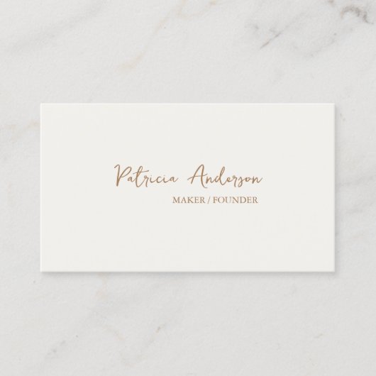 Minimaler Beruflicher QR-Code Boho Cream Visitenkarte (Vorderseite)