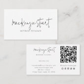 Minimaler Beruflicher QR-Code Einfach modern Visitenkarte (Vorne/Hinten)