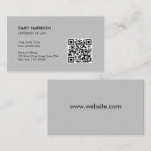 Minimaler Beruflicher QR-Code grau Visitenkarte (Vorne/Hinten)