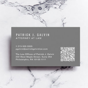 Minimaler Beruflicher QR-Code grau Visitenkarte