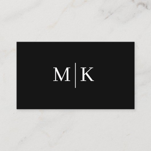 Minimaler Beruflicher QR-Code Monogramm Schwarz Visitenkarte (Vorderseite)