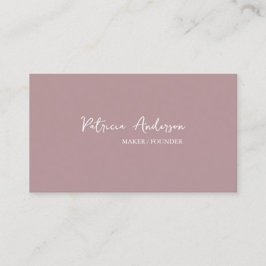 Minimaler Beruflicher QR-Code Rosa Visitenkarte (Vorderseite)