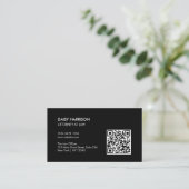 Minimaler Beruflicher QR-Code schwarz Visitenkarte (Stehend Vorderseite)