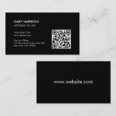 Minimaler Beruflicher QR-Code schwarz Visitenkarte (Vorne/Hinten)