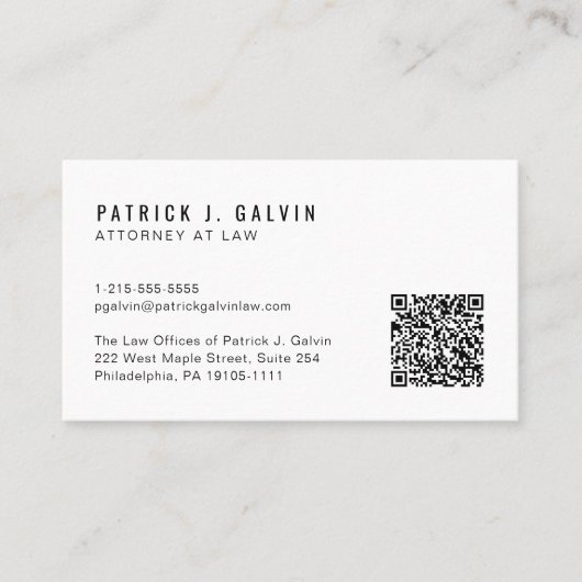 Minimaler Beruflicher QR-Code Visitenkarte (Vorderseite)