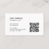 Minimaler Beruflicher QR-Code weiß Visitenkarte (Vorderseite)