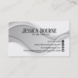 Minimaler Beruflicher QR-Code Weißsilber Visitenkarte