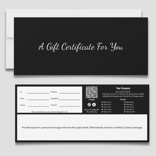 Minimaler Beruflicher Schwarz-weißer Geschenkgutsc