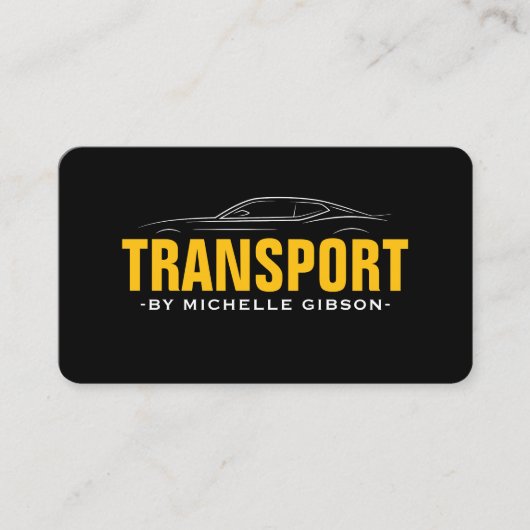 Minimaler Beruflicher Transport Gelber Taxi Schwar Visitenkarte (Vorderseite)