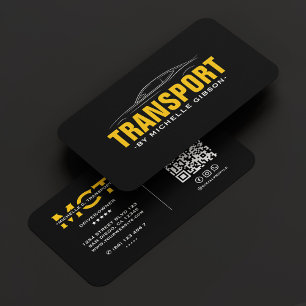 Minimaler Beruflicher Transport Gelber Taxi Schwar Visitenkarte