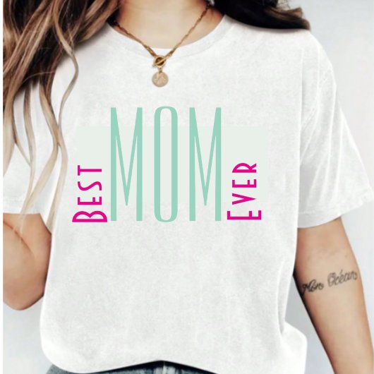 Minimaler Best Mama Typografy T - Shirt