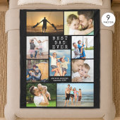 Minimaler BEST VATER EVER 9 FotoCollage Personalis Fleecedecke