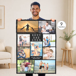 Minimaler BEST VATER EVER FotoCollage Personalisie Fleecedecke
