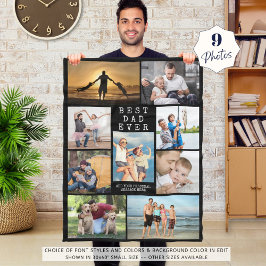Minimaler BEST VATER EVER FotoCollage Personalisie Fleecedecke