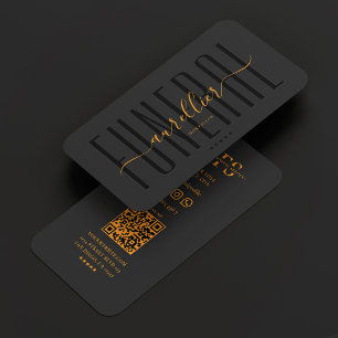 Minimaler Bestatter Friedhof Schwarz Orange Beerdi Visitenkarte
