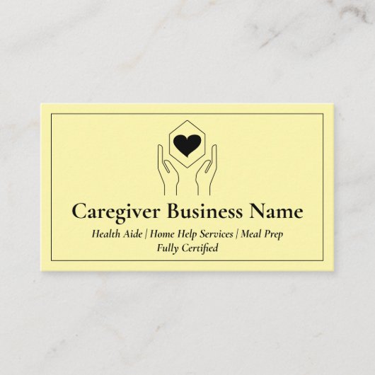 Minimaler Betreuer für Gelbhandherz Visitenkarte (Vorderseite)
