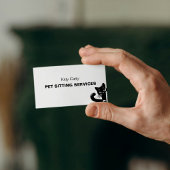 Minimaler Black Cat Peeking Pet Care Service Visitenkarte