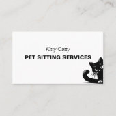 Minimaler Black Cat Peeking Pet Care Service Visitenkarte (Vorderseite)