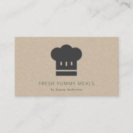 Minimaler Black Kraft Moderner Koch Hat Catering Visitenkarte